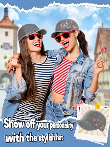 Biggun Trendy Embroidered Baseball Cap for Girls Women Men - Adjustable Soft Breathable Hats for Casual Wear