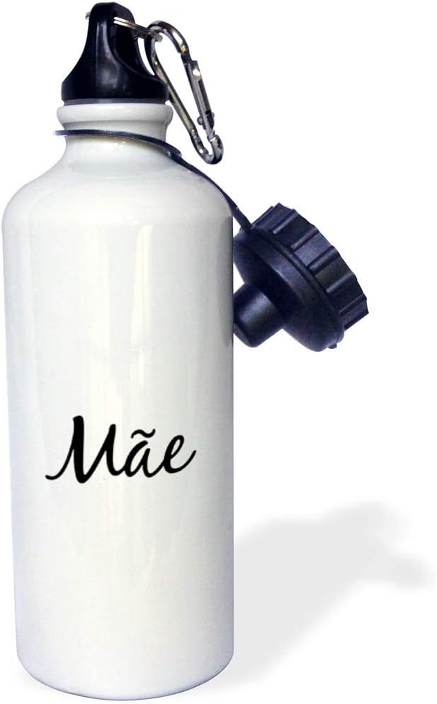 3dRose mãe Word for Mom in Portuguese-Mother in Different Languages-mae-Sports Water Bottle, 21oz , 21 oz, Multicolored