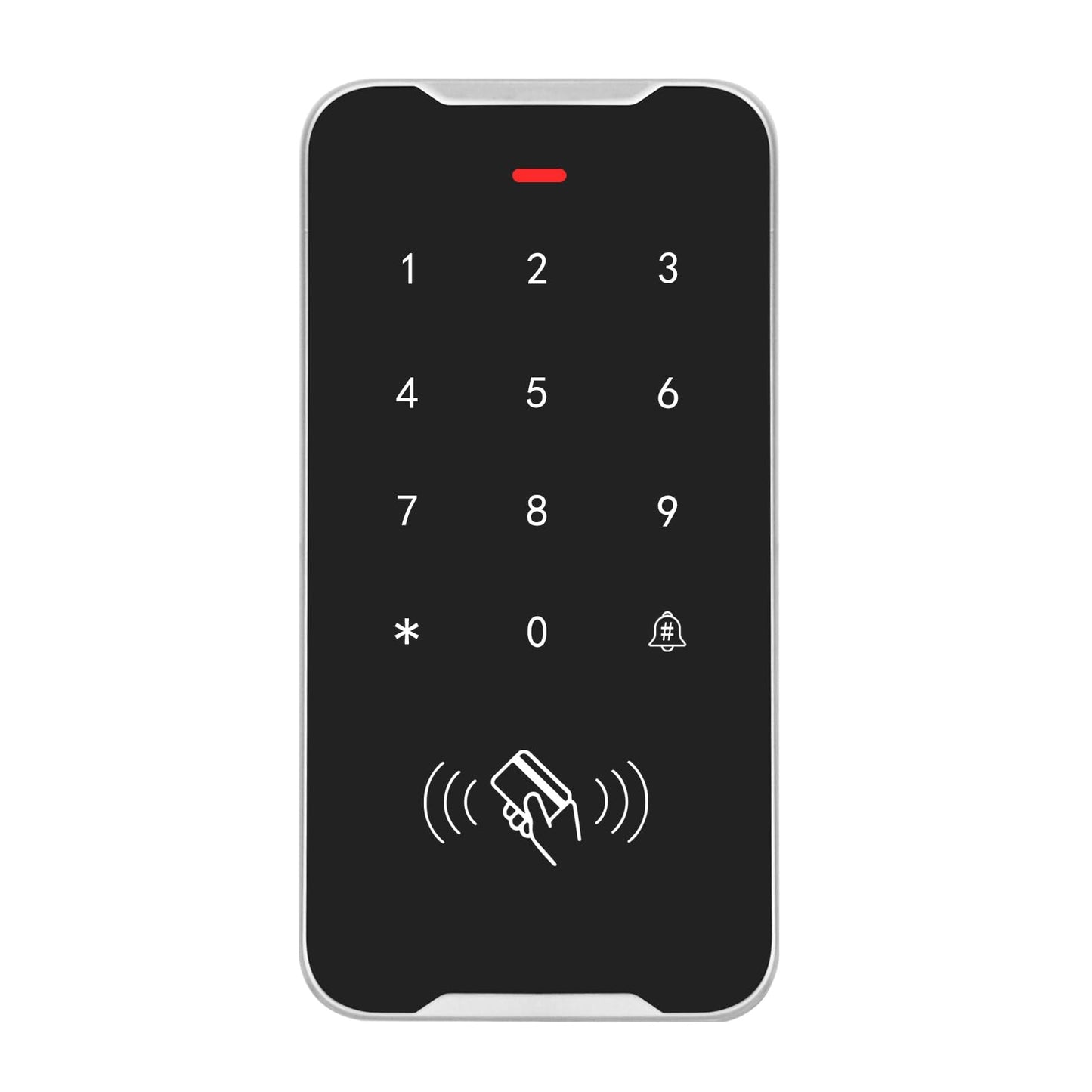 Door Access Control System Kit Set with 280kg/600lbs Electric Magnetic Lock, RFID Keypad, Two Remotes,DC12V/5A Power Supply,Stainless Steel Push to Exit Button， 5pcs RFID EM ID Card (C60-Kits)