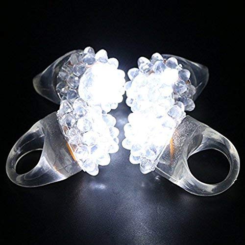 C&H Solutions Shining White Clear LED Flashing Jelly Bumpy Finger Rings (72 Ct)