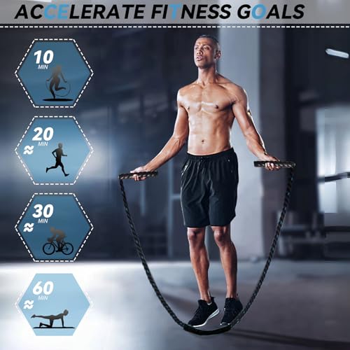 5lb Weighted Jump Rope for Men and Women, Adult Heavy Skipping Rope, Heavy Jump Ropes for Home Workout, Weight Loss, Shapi...