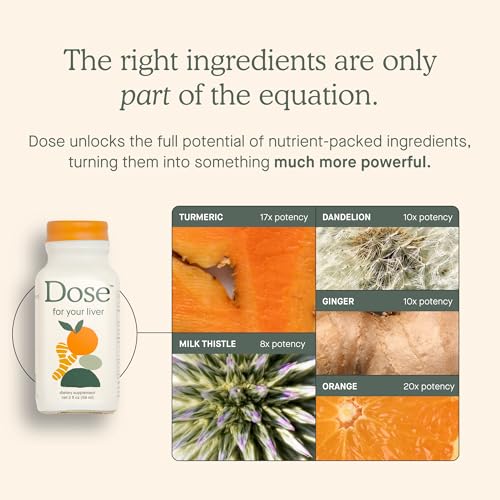 DOSE for Your Liver Cleanse Detox & Repair, Made with Organic Milk Thistle Supplement with Turmeric, Dandelion, Ginger, an...