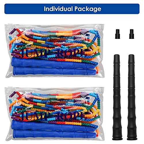 Kingcolor Double Dutch Jump Rope Long Jump Rope 16 FT 1 Pack/2 Pack, Adjustable Soft Beaded Diy Jump Rope for Kids Adult L...