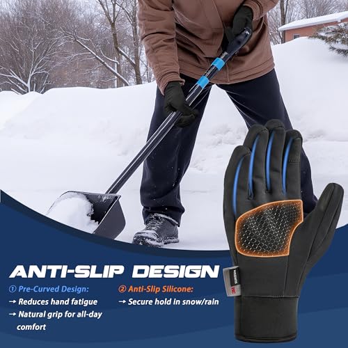 Sukeen Windproof Winter Gloves Men Women, 3M Thinsulate Warm Waterproof Ski Gloves for Cold Weather, Anti-Slip Touchscreen...