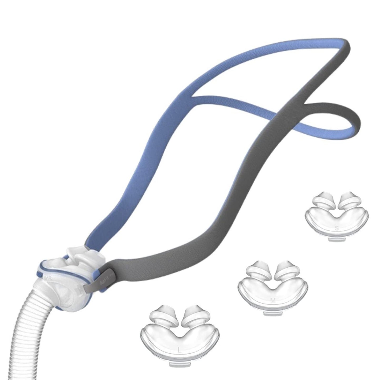 Gbbazu Nasal Pillow Tube Frame, Reuse Tube Frame Nasal Pillow Fit for AirFit P10, Headgear Strap Accessory Includes Headgear, Frame, Tube,3 x Nasal Pillow