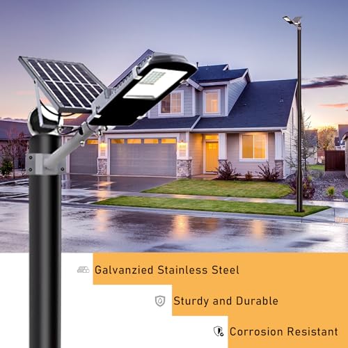 YuLuoXiang 13Ft Tall Street Light Pole for Outside, Galvanized Steel Solar Street Lamp Post Perfect for Outdoor Lights Ext...