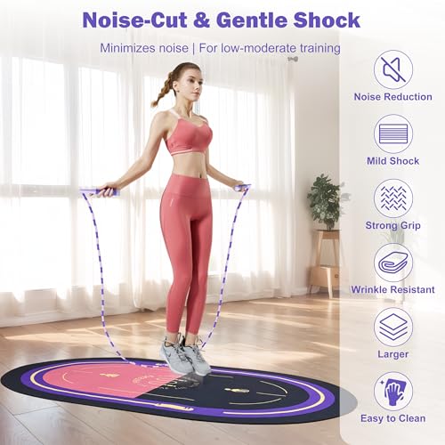 ENSTIFY Jump Rope Mat, Large Format Non Slip Mat, Home Workout Exercise Mat, Floor Protect Durable, 63x39x0.31 Inch, Bonus...
