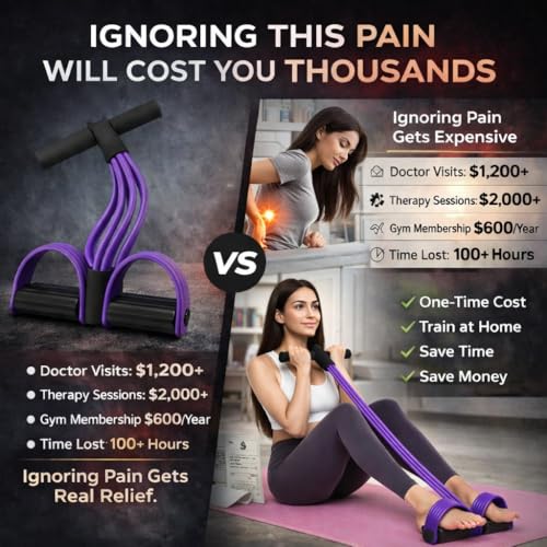 Premium 6 Tubes Foot Pedal Resistance Band – Multifunction Tension Rope for Full-Body Workouts, Yoga & Home Fitness | Stro...