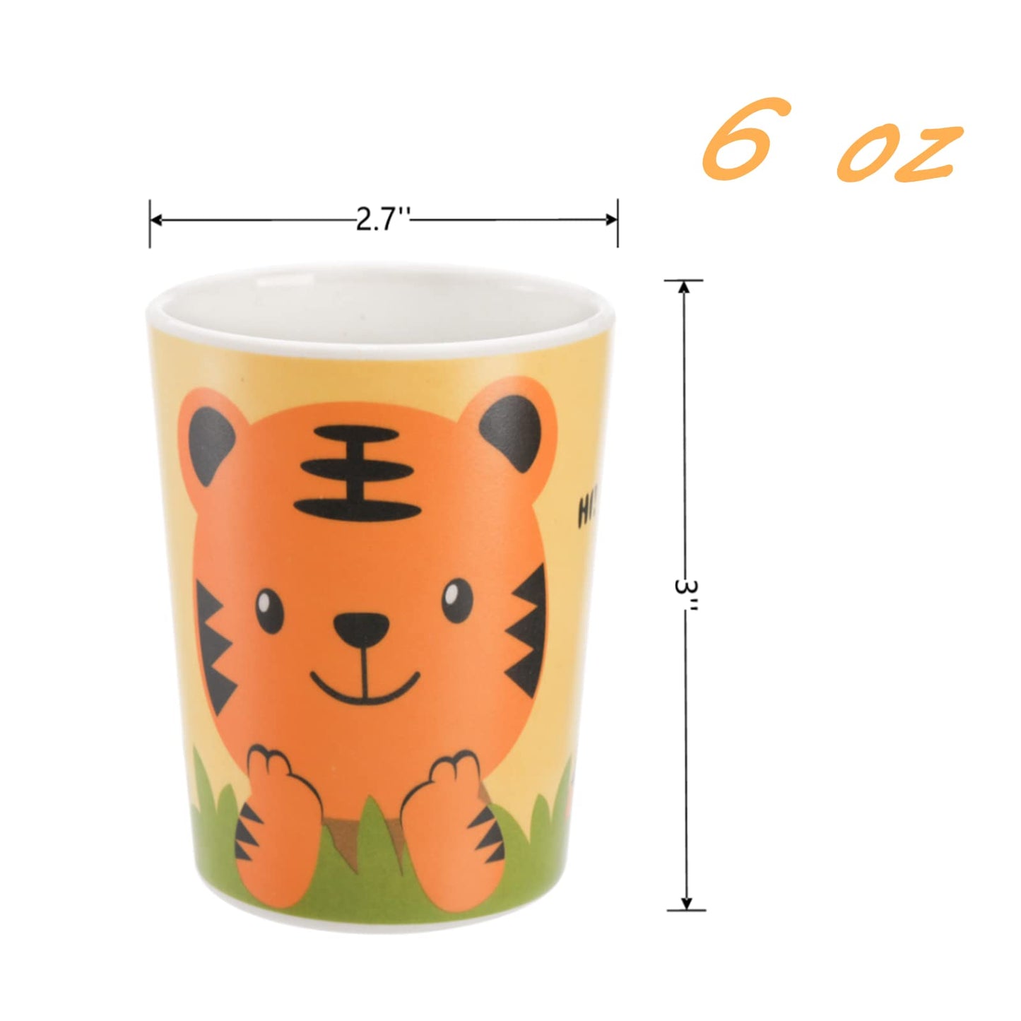 Lyellfe 8 Pack Bamboo Cup, Heavy Duty Drinking Cups, 6 Oz BPA Free Stackable Water Cups for Home, Party, Dishwasher Safe