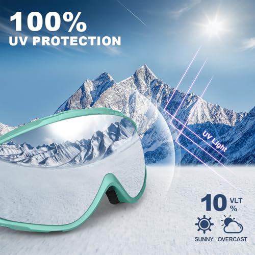 findway Ski Goggles OTG - Over Glasses Snow/Snowboard Goggles for Men, Women & Youth