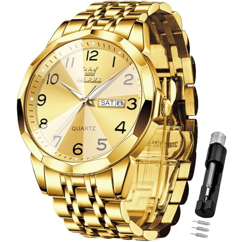 OLEVS Watch for Men Simple Business Dress Analog Stainless Steel Waterproof Luminous Date Easy Read Men Wrsit Watch