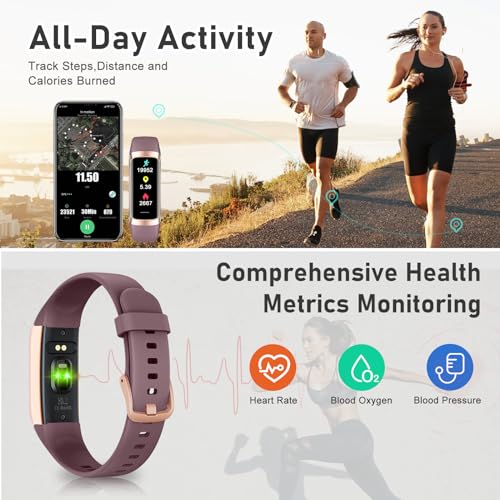 Fitness Tracker with Step Counter/Calories/Stopwatch, Activity Tracker, Health Tracker with Heart Rate Monitor, Sleep Trac...