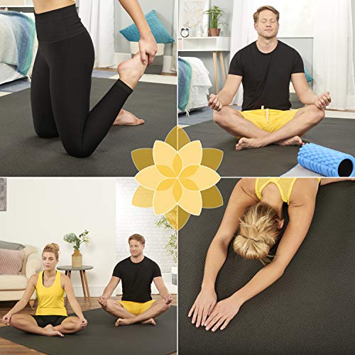 Large Yoga Mat 6'x4'x8mm Extra Thick, Durable, Eco-Friendly, Non-Slip & Odorless Barefoot Exercise and Premium Fitness Hom...