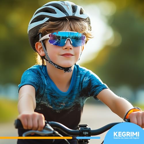 Kegrimi Kids Baseball Polarized Sunglasses: Sports Sunglasses for Boys Girls 3-12 Youth Sun Glasses for Cycling Running