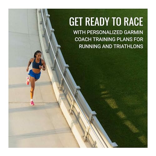Garmin Forerunner 570 42mm GPS Running Smartwatch (Cloud Blue/Whitestone Band) Bundle with Stand, Charging Cable and Car C...