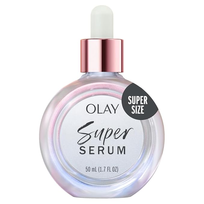Olay Super Serum - Niacinamide, Vitamin C & E, Collagen Peptide, AHA - 5-in-1 Skin Care Benefits for Face - Healthy Glow, Brightening, Hydrating, Smoothing, Firming, Evens Tone, Anti-Aging, 1.7 Oz