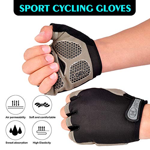 BOBILIFE Half Finger Anti-Slip Breathable and Shockproof Cycling Gloves, for Biking or Motorcycling Riding