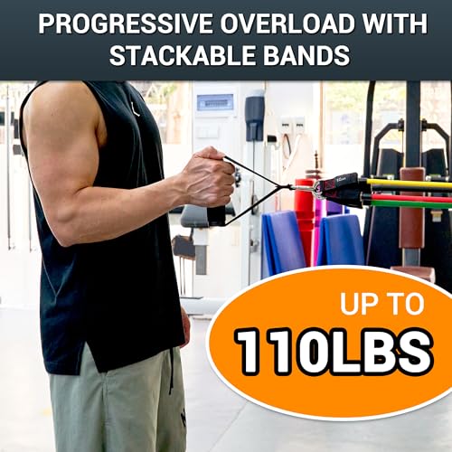 TheFitLife Exercise Resistance Bands with Handles - 5 Fitness Workout Bands Stackable up to 110/150/200/250/300 lbs, Train...