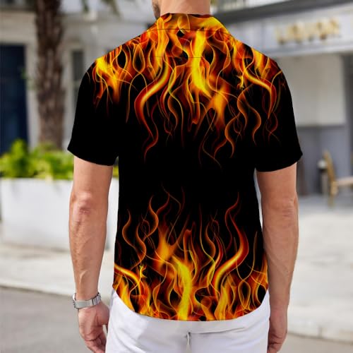 QiErDesign Men's Hawaiian Shirts Casual Button Down Short Sleeve Shirts Set Printed Shorts Beach Hawaii Suits