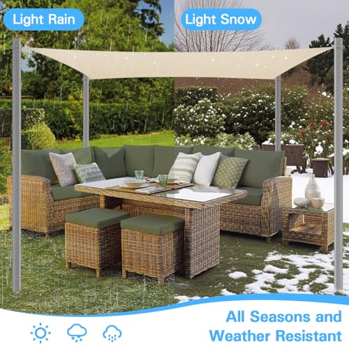 Shade Sail Poles, 12Ft Sun Shade Sail Poles with Spiral Drill Bit, Heavy Duty Shade Sail Post with D-Clamp for Garden Yard...
