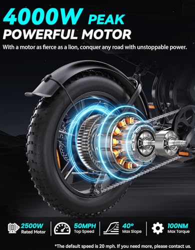 DTTZH F6/F6S/F6PRO Electric Bike for Adults with NFC & Password Unlock, 4000/2000/1500W, 50/40/33MPH, 60V 30Ah, 48V 15/25A...