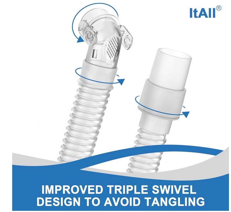 2PCs Replacement Tubing and Support Set for Airfit P10, Short Tube & Supportive Frame Assembly with Improved Swivel Design, Added Flexibility & Comfort，ItAll Supplies for CPAP Users