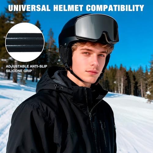 VEWOE Ski Goggles OTG for Men Women, Anti-fog UV Protection Snowboard Goggles Snow Goggles Skiing Snowmobile for Adult Youth