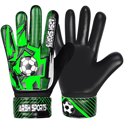 Arsh Sports Soccer Goalie Gloves for Kids,Goalkeeper Gloves for Youth Boys Girls 4MM Latex Palm,Anti Slip,Super Gip Double...