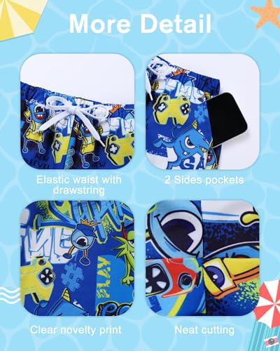 Latnnut Boys Swim Trunks with Compression Liner Quick Dry Beach Shorts Big Kids Bathing Suit Board Shorts Swimwear 5-16Y