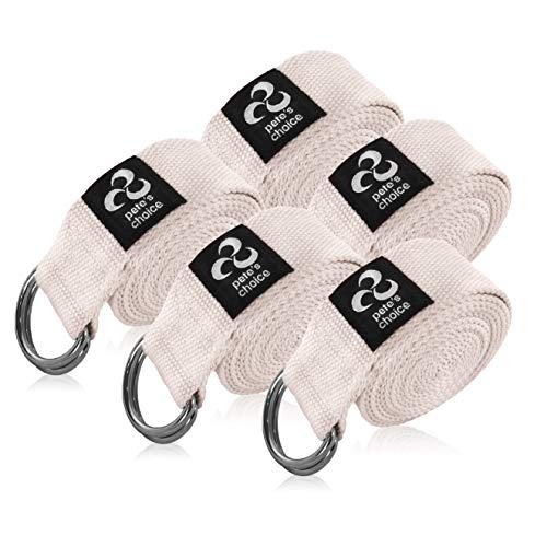 2-PACK or 5-PACK Yoga Exercise Adjustable Straps 8Ft | BONUS eBook | with Durable D-Ring For Pilates & Gym Workouts | Hold...