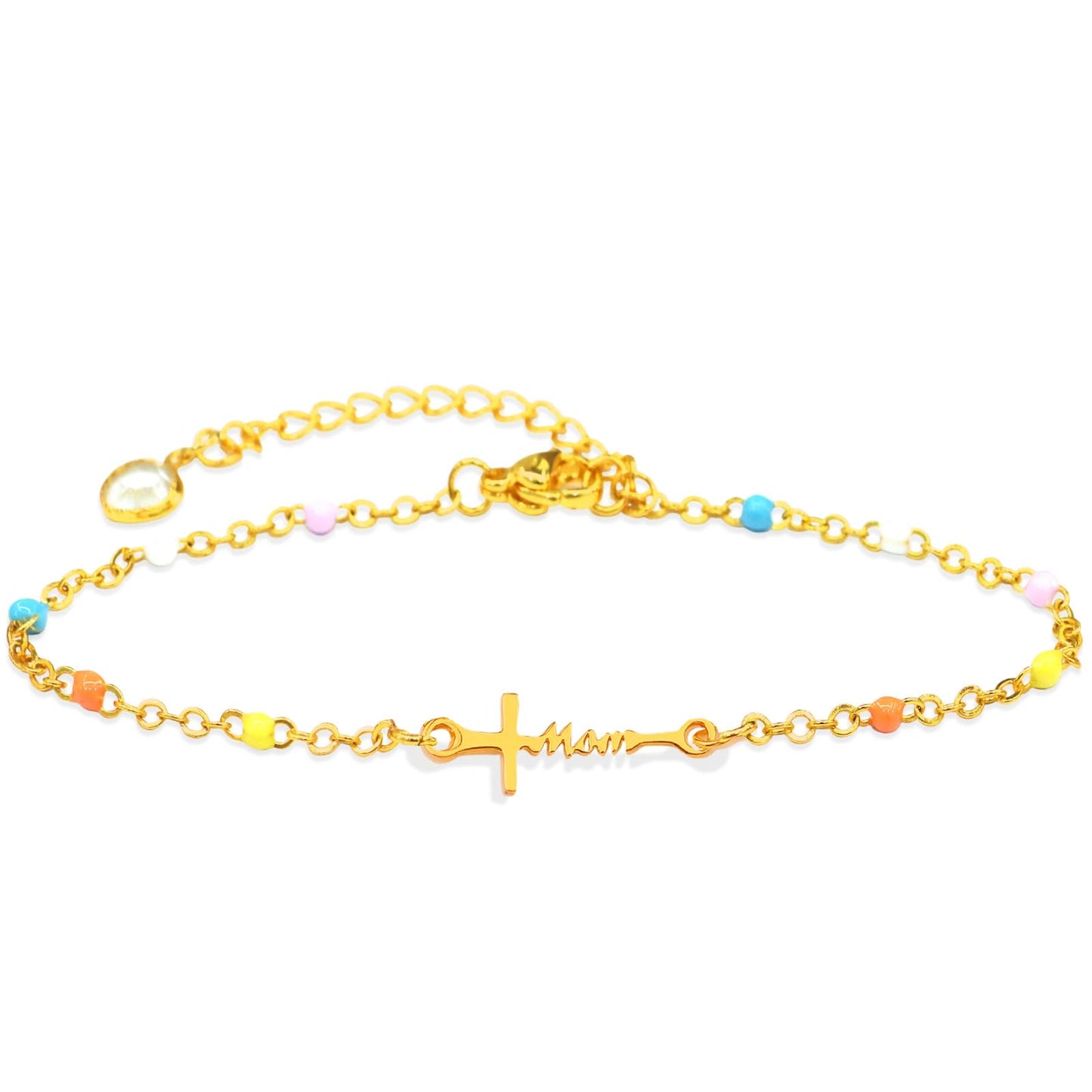 HWING Gold Bracelets for Women - Mothers Day Birthday Gifts for Mom Bracelet from Daughter Son Jewelry Gifts for Women Cross Bra