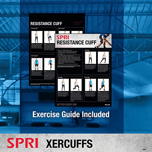 SPRI Xercuff Leg Resistance Band Exercise Cord with Non-Slip Padded Ankle Cuffs (All Bands Sold Separately) Portable for t...