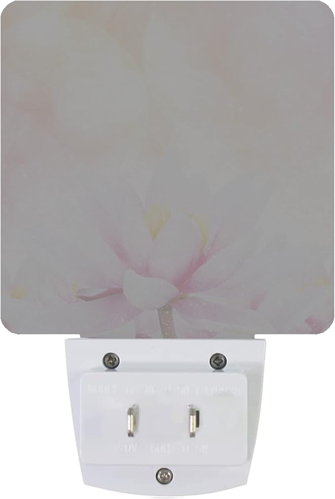 Pink Water Lily Lotus Night Light Plug-in LED Nightlights Auto Sensor Night Lamp Dusk-to-Dawn Lamp Home Decor for Nursery Children Girls Boys