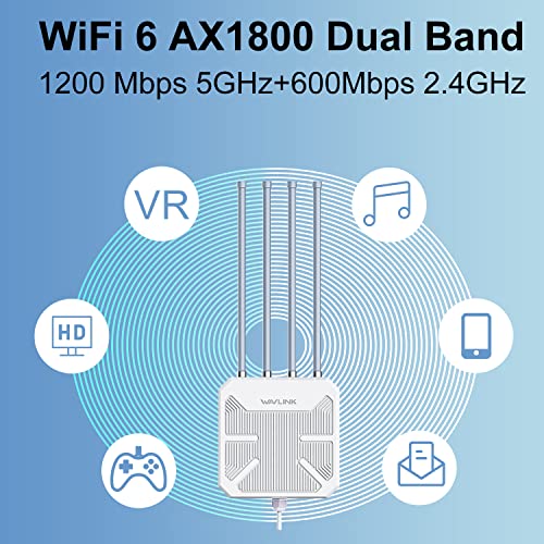 WAVLINK AX1800 Outdoor WiFi 6 Extender, IP67 Weatherproof Outdoor Access Point, High Power Long Range WiFi Extender Signal...
