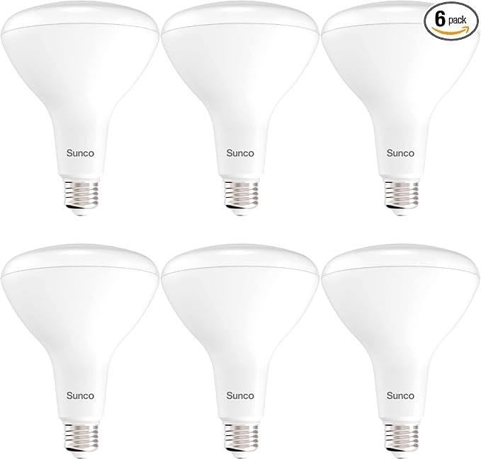 Sunco 6 Pack BR40 LED Light Bulbs, Indoor Flood Lights, Recessed Can Light Bulb, 1400 LM, 17W (100W Equivalent), 5000K Day...