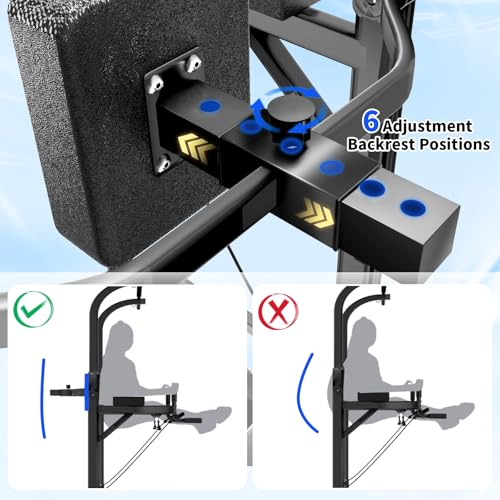 Pull Up Bar Power Tower Dip Station, Adjustable Strength Training Equipment for Home Gym Workout, Multi-Function Pull Up a...