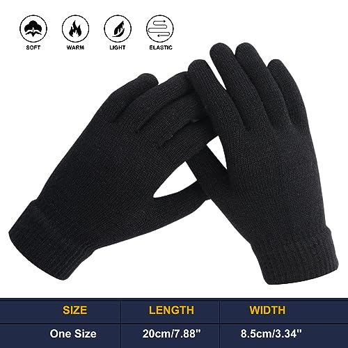 UTTPLL Stretchy Mittens Sports Knitted Gloves Unisex Magic Gloves Winter Full Finger Elastic Warm Mittens for Women Men