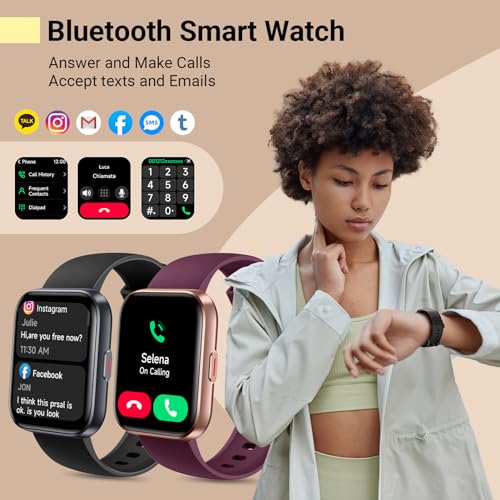 Smartwatch for Women/Men, Compatible with Android & iPhone, 1.8'' Fitness Tracker Watch with Alexa, Call & Notification Al...