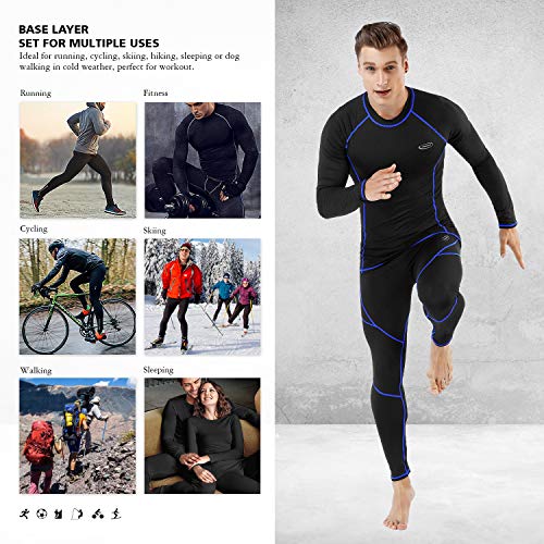 MOBIUSPHY Thermal Underwear for Men Sweatsuits Long Johns Set with Fleece Lined Base Layer Top Bottom