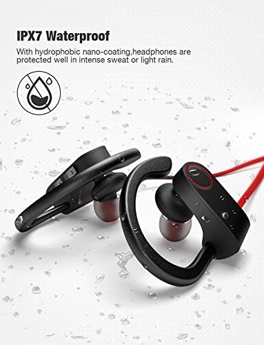 Otium Bluetooth Headphones,Wireless Earbuds IPX7 Waterproof Sports Earphones with Mic HD Stereo Sweatproof in-Ear Earbuds ...