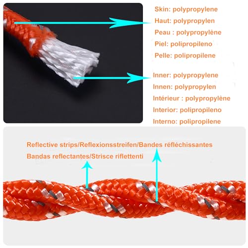 NorthPada 1/4 in (6mm) x 32 Ft (10Meter) Marine Floating Rope for Boating, Fishing, Rafting, Camping, Hiking, Hunting, Anc...