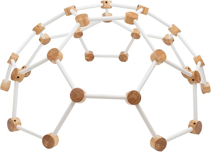 Little Partners Indoor Climbing Gym Active Play Equipment, Solid Wood Montessori Space Dome Climber for Toddlers 2-6 Years, Maximum 100 lb. Capacity, Large