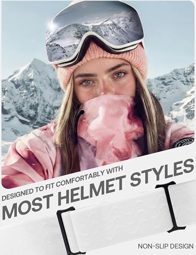 SOJOS Frameless Ski Goggles Men Women, Ultra-Wide 180° Panoramic, UV400 Protection, OTG Compatible SJ3063