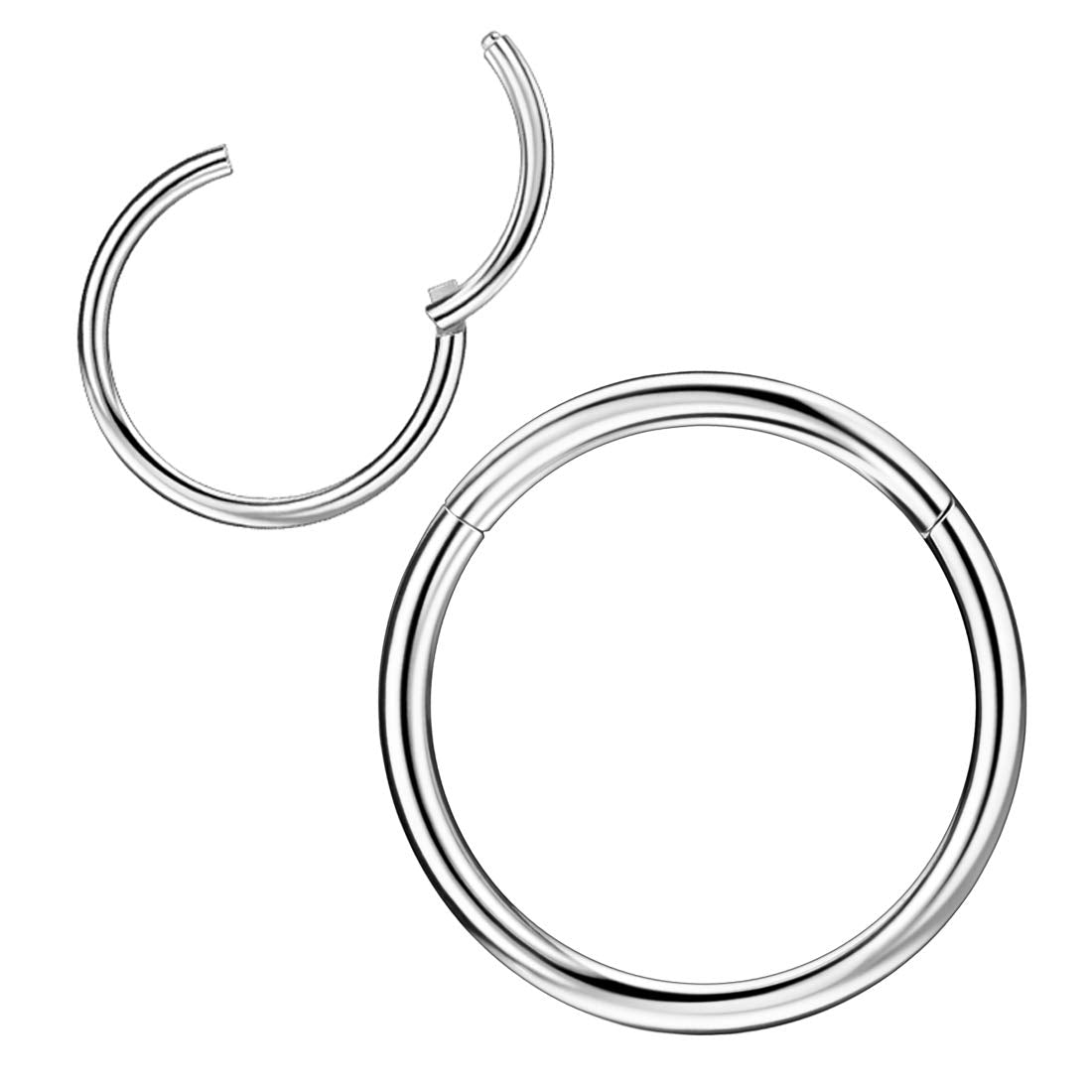 JOFUKIN 18 Gauge 8mm Hoop Nose Rings for Women Men Silver Nose Ring Hoop Surgical Steel Nose Hoop Hypoallergenic Body Piercing R