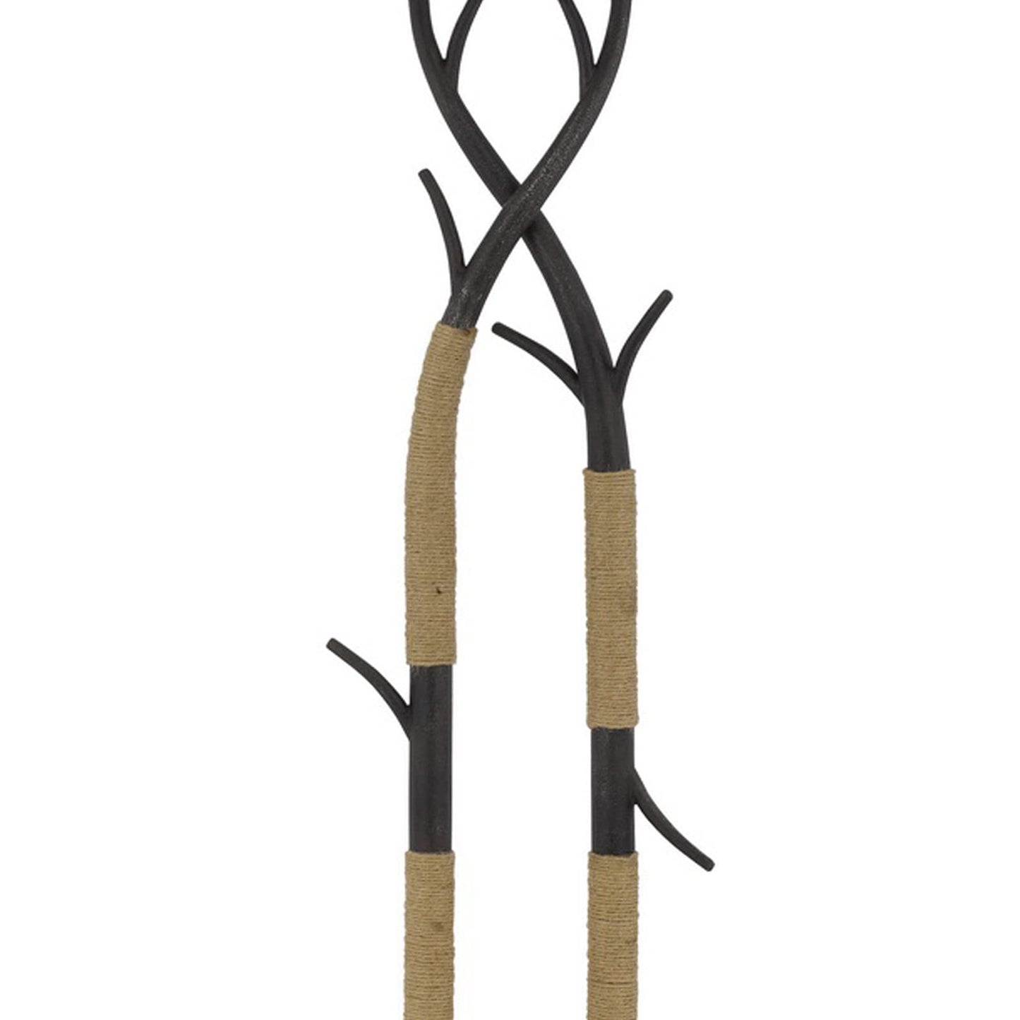 Benzara 60 Inch Metal Floor Lamp, Dimmer, Tree Branch Base, Black, Model BM272216