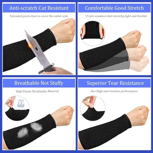 Sintege 3 Pairs Arm Protectors for Thin Skin and Bruising Cut Resistant Forearm Sleeve Level 5 Arm Burn Protection Sleeve...