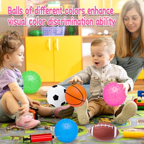 Ladwon Kids Ball, Balls for Toddlers 1-3, Set of 6 Toddler Ball, Outdoor Toy for Kids, Soft Balls for Kid, Baby Sports Bea...