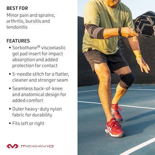 McDavid Knee Pad with Thick Gel Insert for Impact Absorption. Compression Sleeve for Support and Protection. Sorbothane Sp...