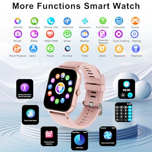 Smart Watch for Men Women Compatible with IOS Android Phone, 1.83" Full Touchscreen IP68 Waterproof Smart Watches,Fitness ...
