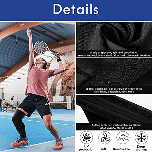 Tatuo Leg Sleeves Compression Long Knee Sleeve UV Protect for Men Women Sport Basketball Football